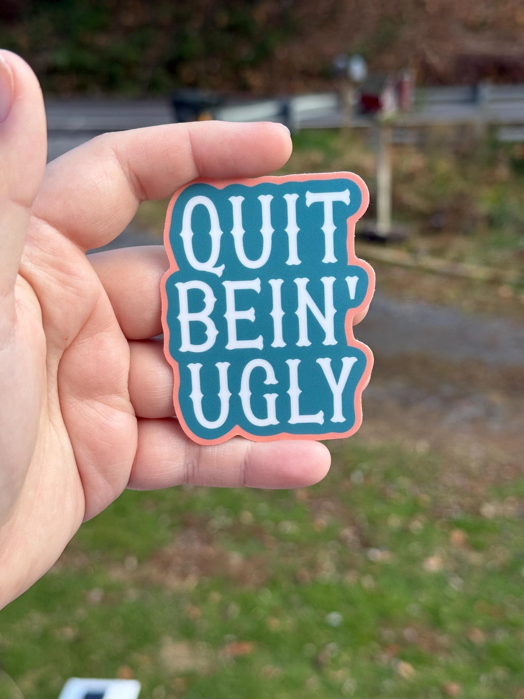 Quit Sticker Quit Bein’ Ugly Sticker, Water Bottle Sticker, Country Lover Gift for ...