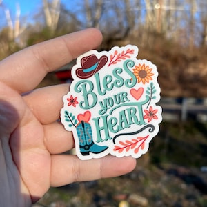 Bless your heart southern sticker, funny gift for friend, luggage stickers, Appalachian stickers, water bottle sticker, laptop sticker