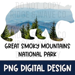 Great smoky mountains national park bear png | shirt design, sublimation, digital download, Tennessee shirt, vacation shirt