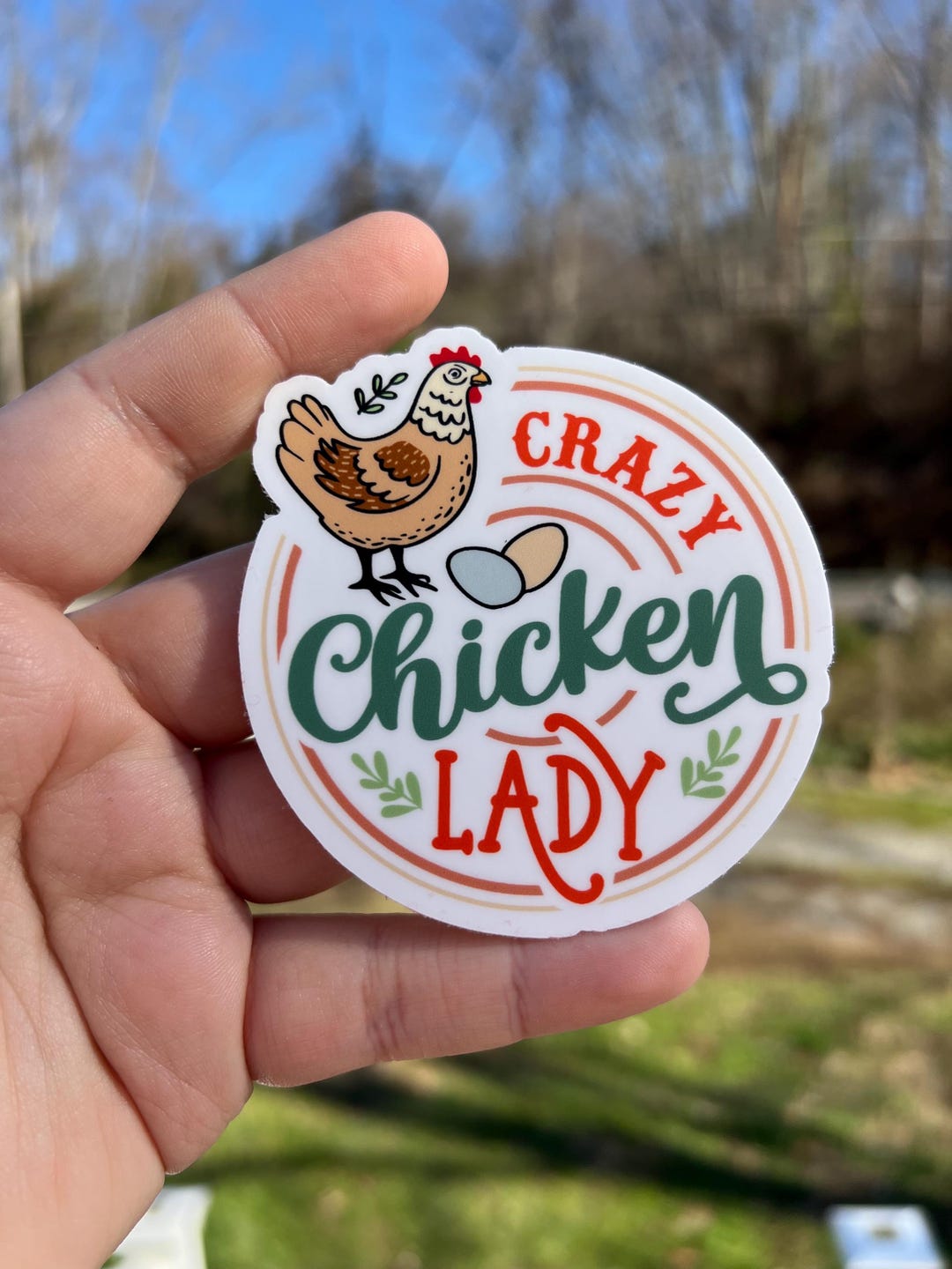 Crazy Chicken Lady Sticker, Funny Gift for Friends, Country Lover Gift ...