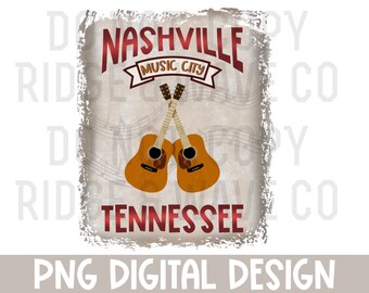 Design della camicia Nashville Tennessee / design della camicia country, PNG, DOWNLOAD DIGITALE, design a sublimazione
