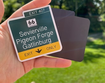 Sevierville Exit sign MAGNET | Tennessee, Smokies, Sevierville, vacation, magnet, vacation souvenir, vacation magnet, Smoky mountains