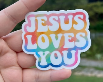 Jesus Loves You sticker, christian woman gift, Christian sticker, religious gift for women, bible journaling sticker, planner sticker