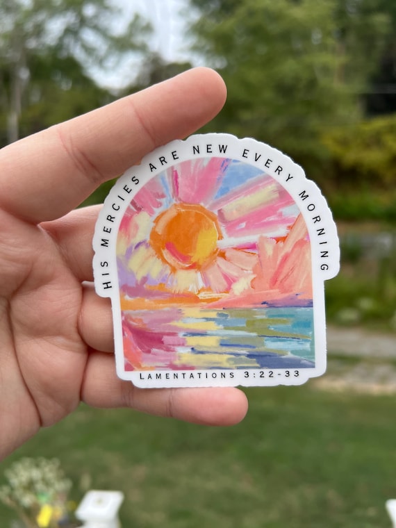 Mercies are new sticker, christian woman gift, Christian Bible verse sticker, religious gift for women, bible journaling sticker