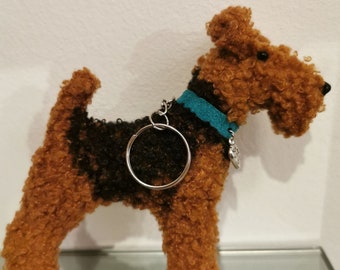 Airedale terriër pluche sleutelhanger