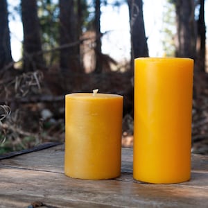 100% Pure beeswax wide pillar candle