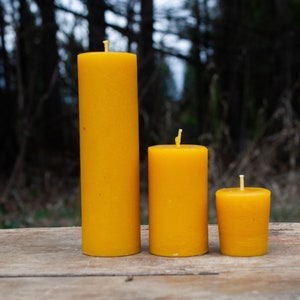 100% pure beeswax pillar candles