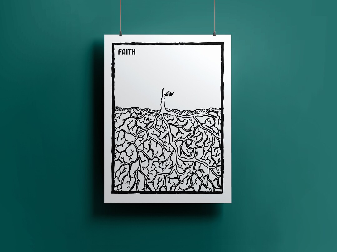 Faith Poster, Faith Abstract Poster, Hebrews 11v1, 2 Corinthians 5v7 ...