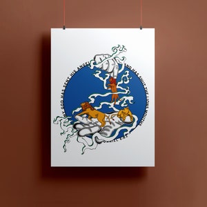 Daniel and the Lions’ Den, Daniel 6:22, Scripture Sign, Christian Wall Art, Faith Poster, Angels, Bible Illustration.