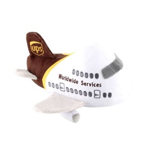 UPS Plush Airplane Kids Toy Stuffed Animal United Parcel Service Brown White Plane