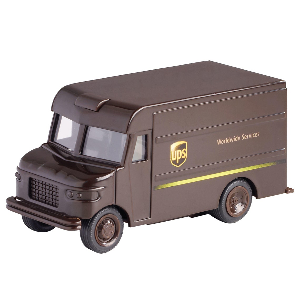 UPS 5 Long Friction Power Brown Package Car Replica Model Toy Truck ...