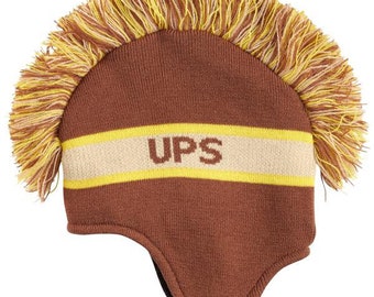 UPS Kids Youth Mohawk Brown Beanie United Parcel Service Hat Cap