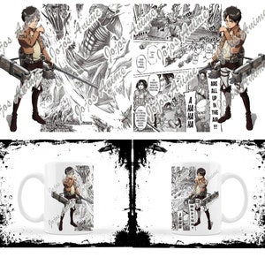 Anime Manga Strip 11oz Mug Template for Sublimation or other