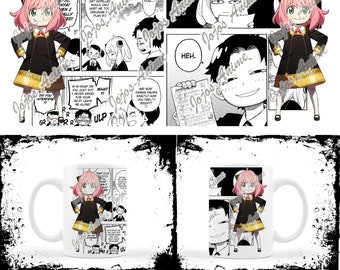 11oz Mug PNG Cute Anime Girl Template per sublimazione o altro