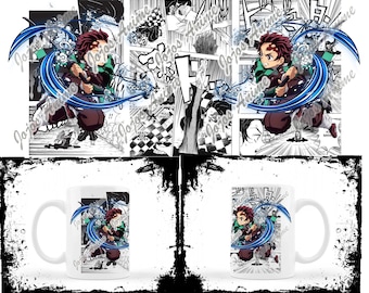 Anime 11oz Mug design Template for Sublimation or Other