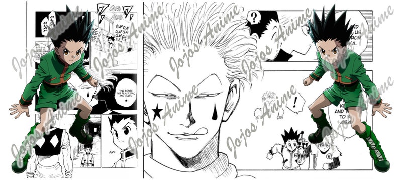 Pu&ograve; includere: Un pannello manga in bianco e nero con un personaggio con i capelli neri a punta e una camicia verde. Il personaggio &egrave; in piedi con le braccia distese. Il testo nel pannello dice "Go to the room."