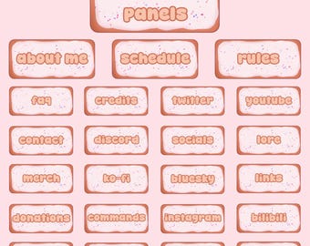 Dessert/Toaster Pastry Twitch Panels (23 + Blank Panel)