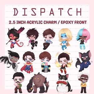 Dispatch Keychains - 2.5 Inch Epoxy Front / Double Sided Acrylic