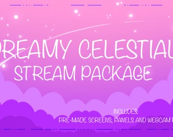 Dreamy Celestial Pink Cloud Stream Overlay Package (Digital Download)