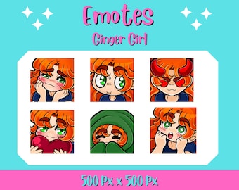 Cute Ginger Haired Girl Emote Set