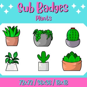 Cute Plant Succulent Sub Badges