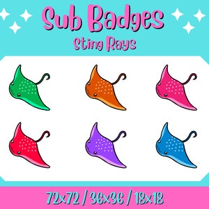 Niedliche Regenbogen Ray Sub Abzeichen