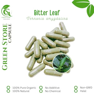 100-500 CAPSULES Vernonia Amygdalina Bitter Leaf Daun Afrika @600mg Fresh Natural Herbs spices Indonesian herb Organic WildCrafted