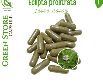 100-500 CAPSULES Eclipta Prostrata Fausse marguerite @ 600 mg Herbes naturelles fraîches épices Herbe indonésienne biologique WildCrafted Livraison gratuite