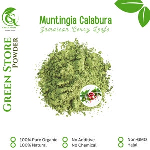 50 g - 500 g Organic Pure Powder Of Kerson Leaves (Muntingia Calabura) Jamaica Cherry Singapore Cherry  WildCrafted 100% Fresh Natural Herbs