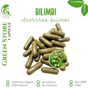 100-800 CAPSULES Averrhoa bilimbi Bilimbi @600mg Fresh Natural Herbs spices Indonesian herb Organic WildCrafted free Shipping