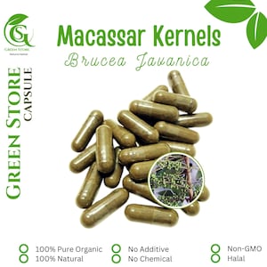 100-800 CAPSULES Brucea Javanica Macassar Kernels @600mg Fresh Natural Herbs spices Indonesian herb Organic WildCrafted Free Ship