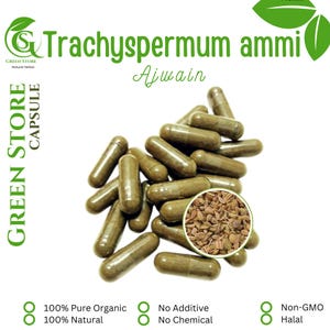 100-500 KAPSUŁEK @600mg Trachyspermum Ammi Ajwain Ajowan Naturalne zioła przyprawy Indonezyjskie zioło Orga