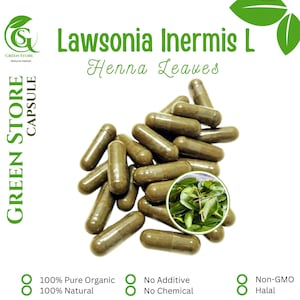 100-500 CAPSULES Henna Leaves Lawsonia Inermis L @600mg Fresh Natural Herbs spices Indonesian herb Organic WildCrafted