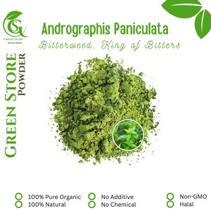 50 g - 500 g Organic Pure Powder Of Green Chirayta / Bitters Sambiloto (Andrographis Paniculata)  WildCrafted 100% Fresh Natural Herbs