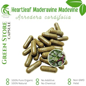 100-800 CAPSULES Anredera cordifolia Binahong Madeira Vine @600mg Fresh Natural Herbs spices Indonesian herb Organic WildCrafted