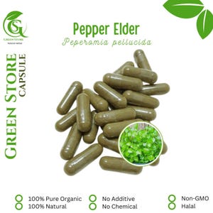 100-500 CAPSULES @600mg  Peperomia pellucida/ pepper elder, shiny bush Natural Herbs spices Indonesian herb Orga
