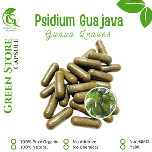 100-500 CAPSULES Guava Leaves Psidium Guajava @600mg Fresh Natural Herbs spices Indonesian herb Organic WildCrafted
