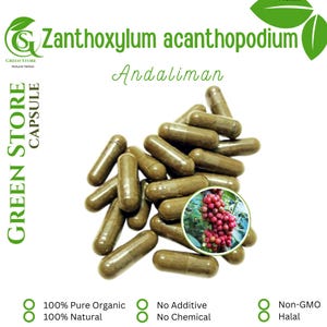 100-500 CAPSULES @600mg Zanthoxylum Acanthopodium Andaliman Japanese Pepper Natural Herbs spices Indonesian herb Orga
