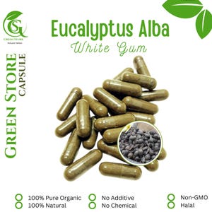 100-800 CAPSULES White Gum Eucalyptus Alba @600mg Fresh Natural Herbs spices Indonesian herb Organic WildCrafted Free Ship
