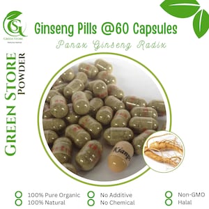 60 Capsules GINSENG PILLS Ginseng Radix Traditional herbs weight gain make your body fat All Fresh Natural Herbs herb WildCrafted