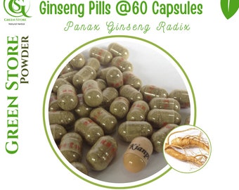 60 Capsules GINSENG PILLS Ginseng Radix Traditional herbs weight gain make your body fat All Fresh Natural Herbs herb WildCrafted