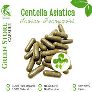 100-500 CAPSULES Indian Pennywort Centella Asiatica  @600mg Fresh Natural Herbs spices Indonesian herb Organic WildCrafted