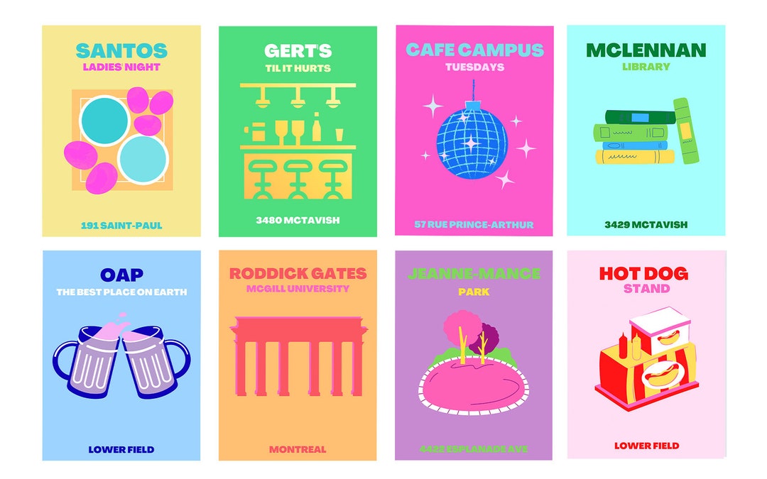 COLLEGE POSTERS MCGILL can Be Made Customized to Order Etsy