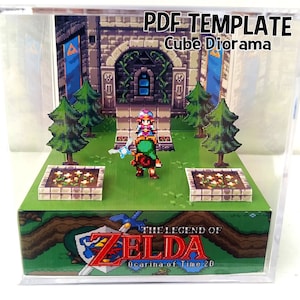 DIY Cube Diorama Template - Zelda Ocarina of Time 2D