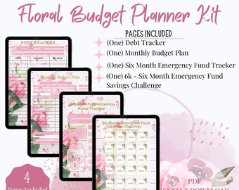 Budget Planner Kit | (Printable) | Monthly Budget | Debt Tracker | Emergency Fund | Money Saving Challenge (Instant Download) US Letter, PDF