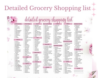 Detailed Grocery Shopping List | Grocery List | (Printable) | Food Shopping |  PDF | Shopping List | Grocery Shopping | (Instant Download)