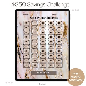 Envelope Savings Challenge (Printable)| 250 Dollars Savings | Savings Challenge | Savings Tracker| (Instant Download) US Letter, PDF, A4, A5