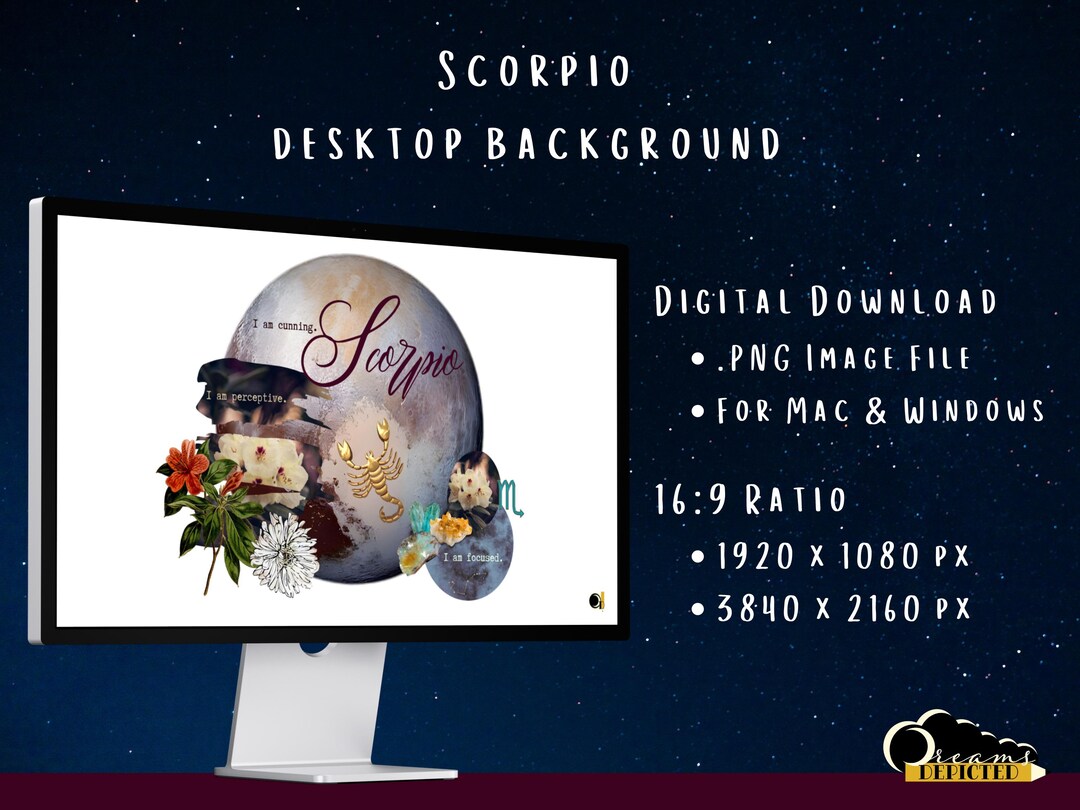 Scorpio Zodiac Sign Desktop Wallpaper / Computer Background - Etsy