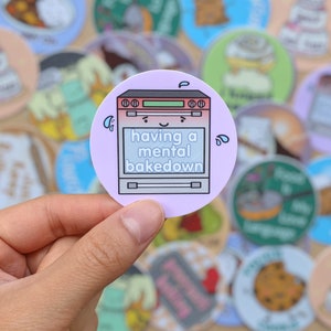 Vinyl Stickers, Matte (2x2 inch) - Cartoon Food Puns