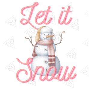 Cute Snowman PNG - Let it Snow Png - Winter Snowman Design - Retro Christmas Sublimation